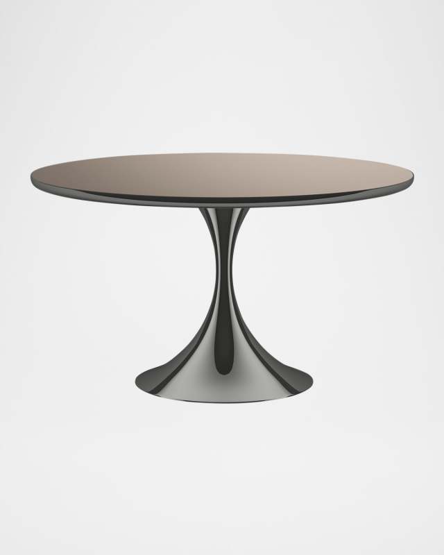 Semper 54" Round Dining Table, Deep Bronze